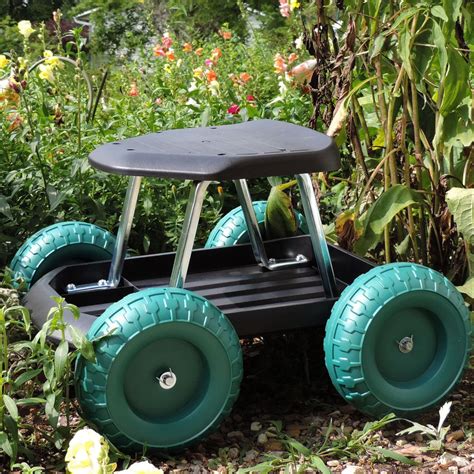 The pneumatic roller seat is a must-have for any garage or shop. . Rolling garden seat